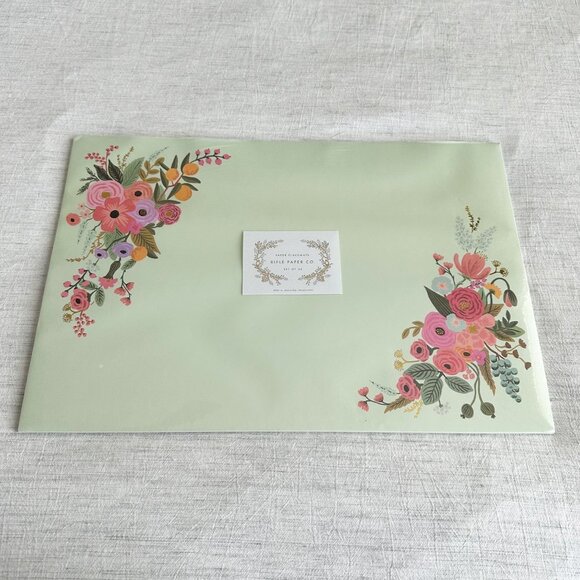 Rifle Paper Co. Elodie Paper Placemats Set of 24 Light Green Floral - Picture 3 of 10